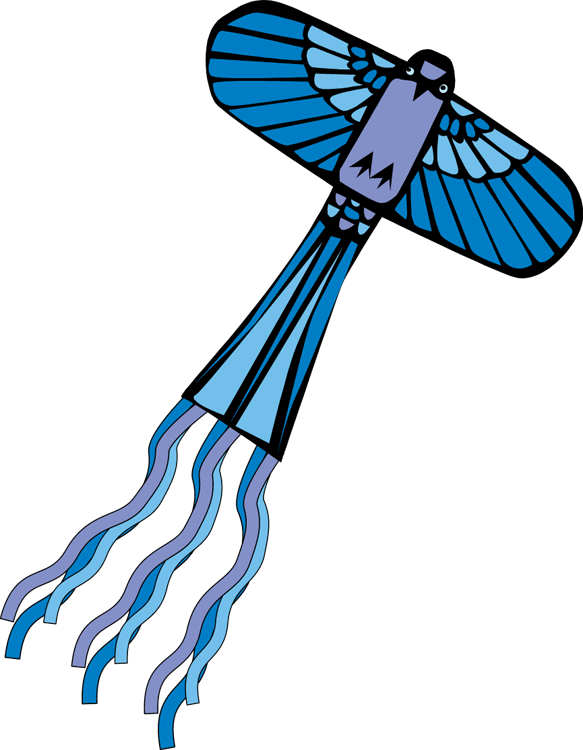 Blue Bird Kite Illustration