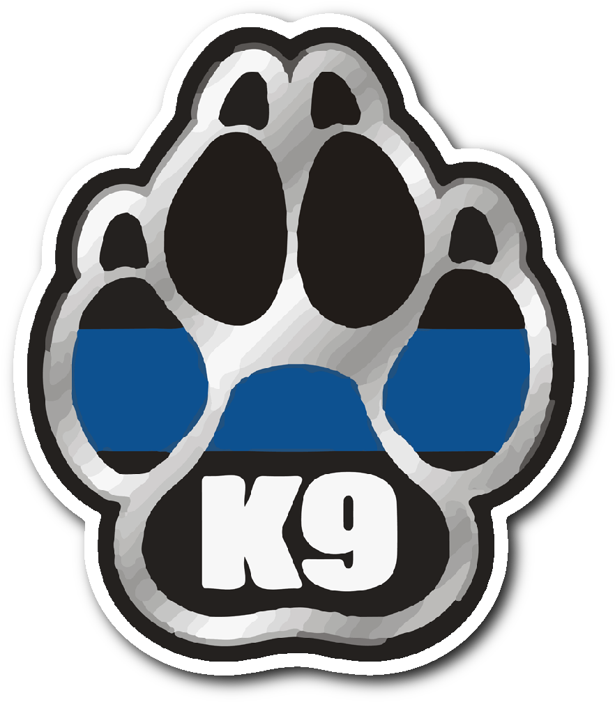 Blue Black K9 Paw Sticker