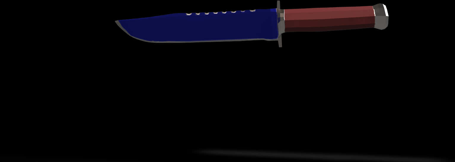 Blue Blade Knifeon Black Background