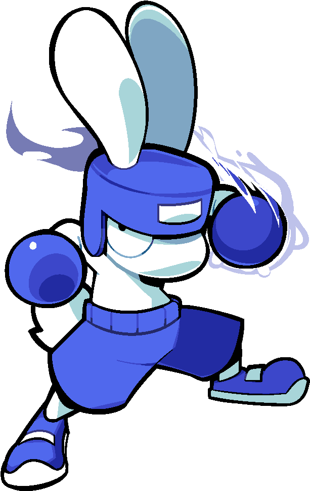 Blue_ Boxing_ Rabbit_ Cartoon