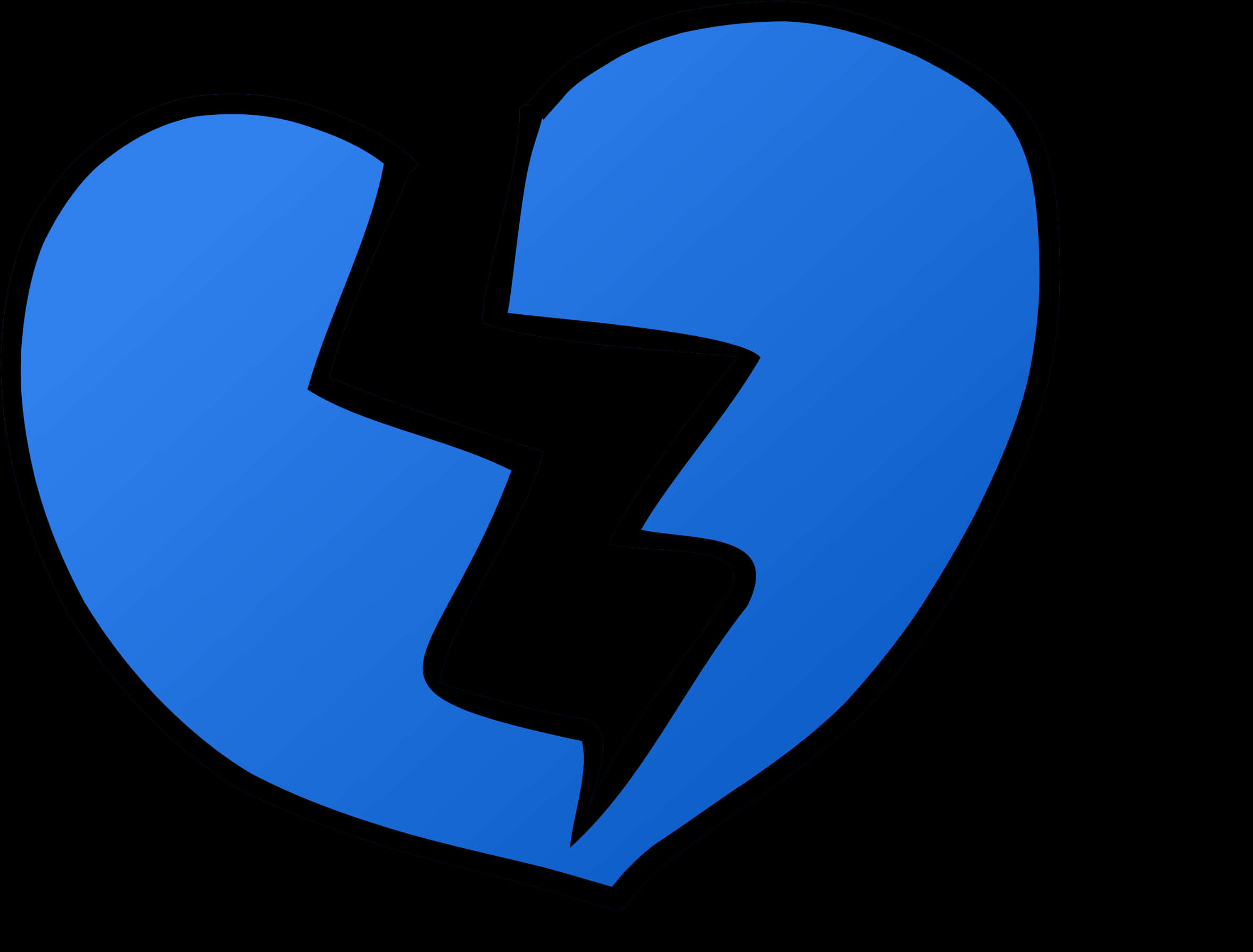 Blue Broken Heart Graphic