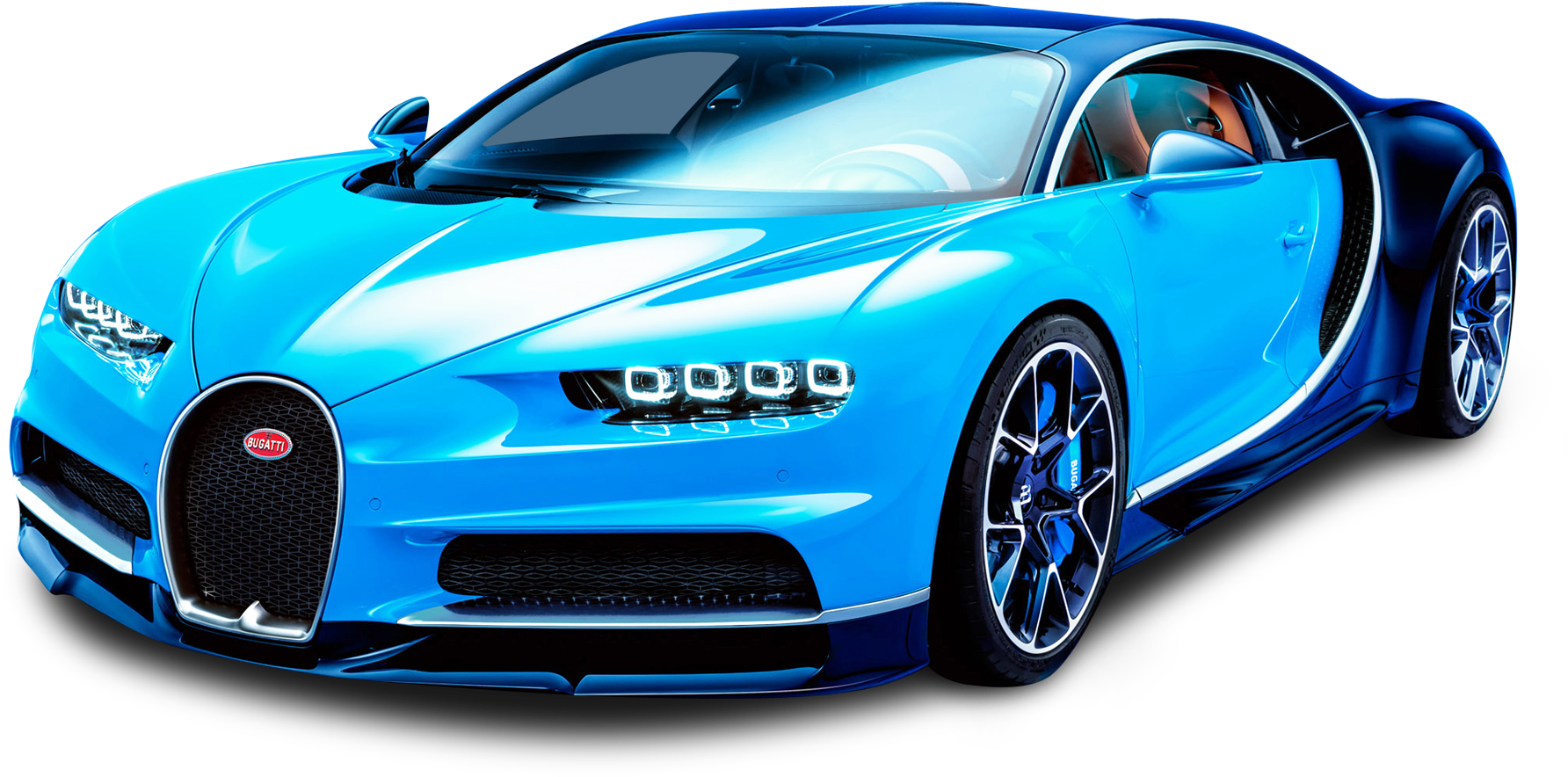 Blue Bugatti Chiron Side View