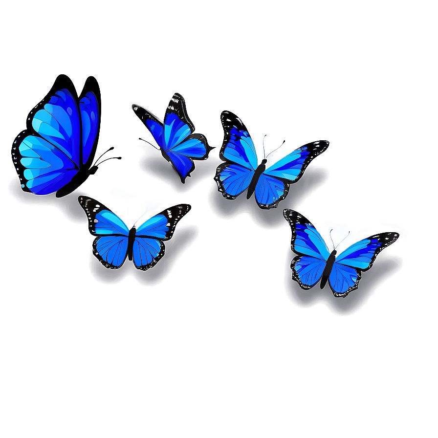 Blue Butterflies Artwork Png Syh18