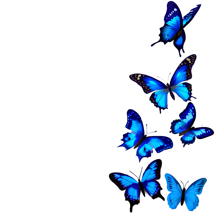 Blue Butterflies Border Png 77