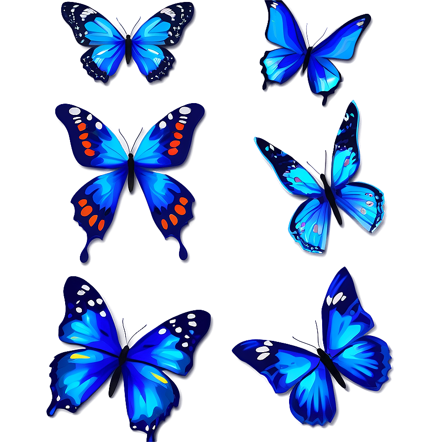 Blue Butterflies Clipart Png Kqq