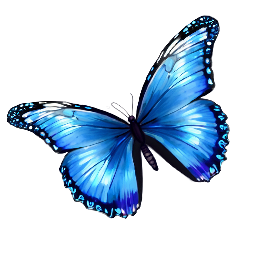 Blue Butterflies Design Png 78