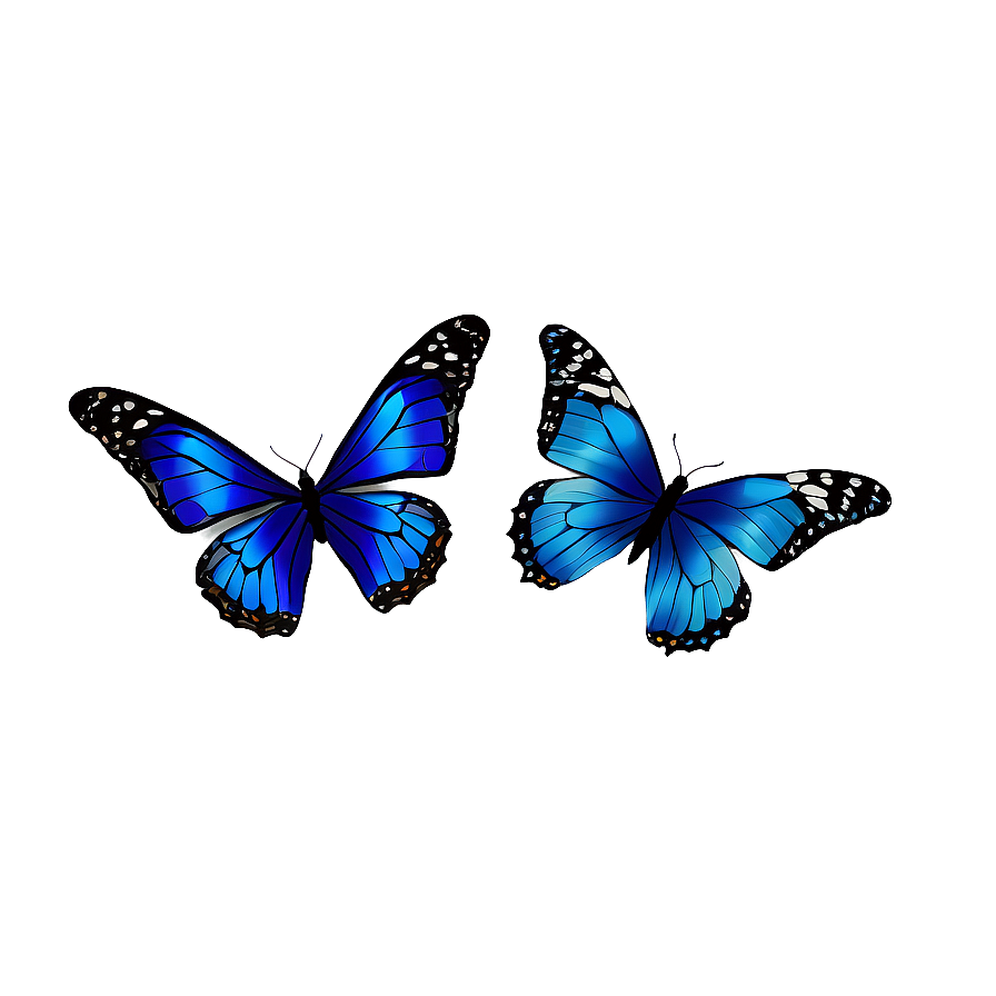 Blue Butterflies Illustration Png Ddq14