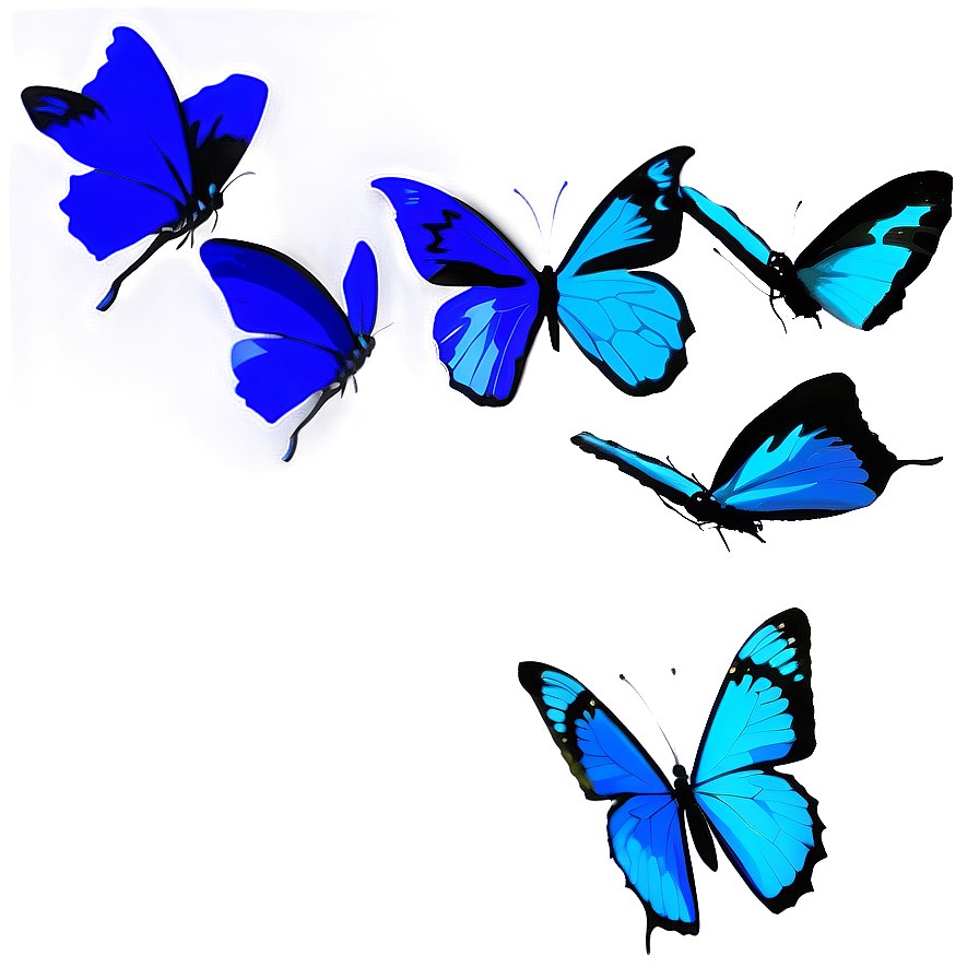 Blue Butterflies In Flight Png Avw