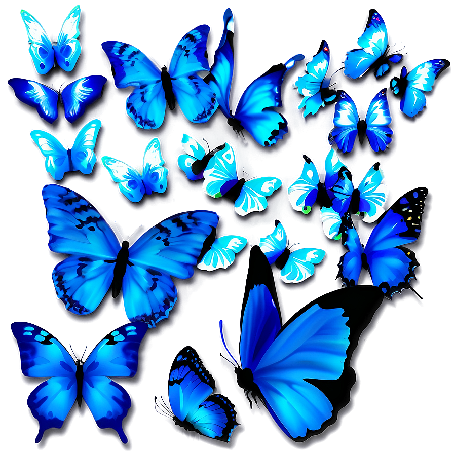 Blue Butterflies In Garden Png 11