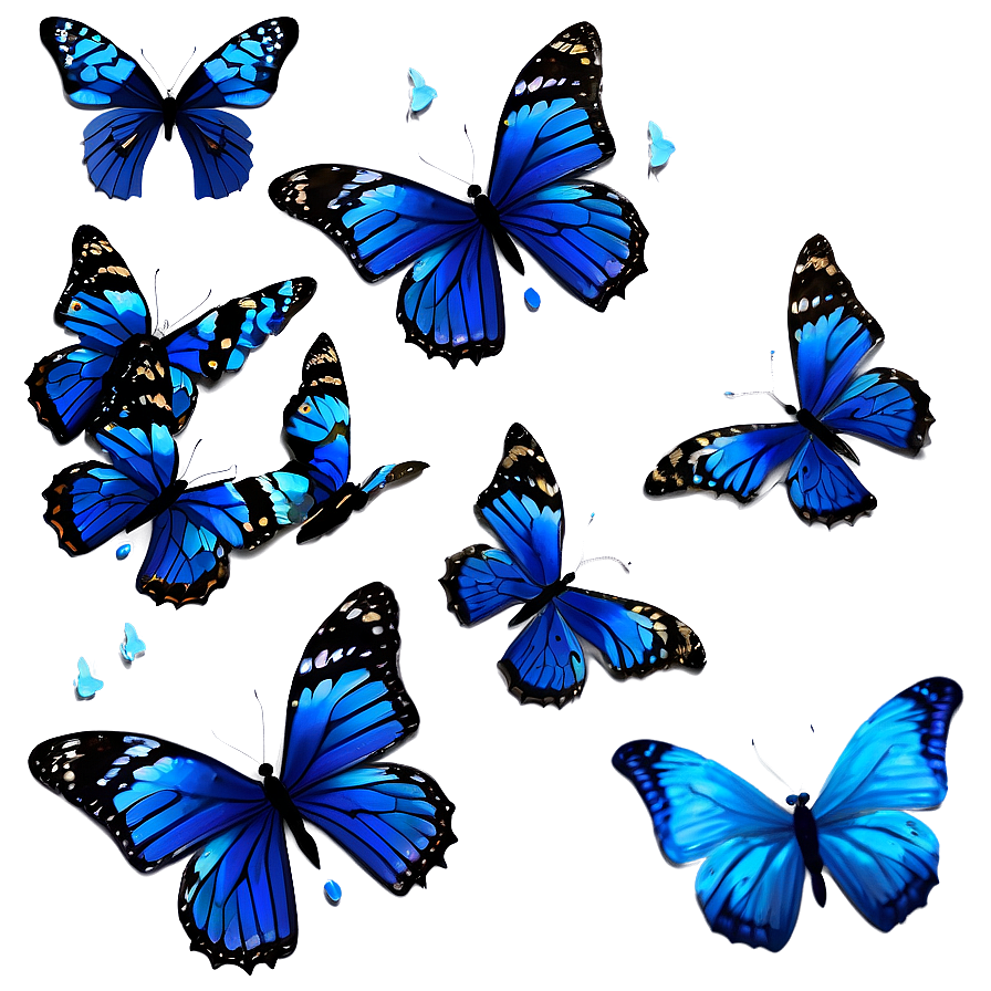 Blue Butterflies Png 05232024