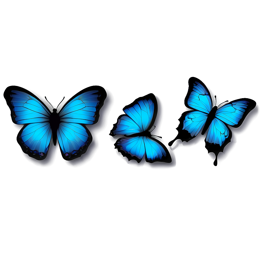 Blue Butterflies Silhouette Png Wmw