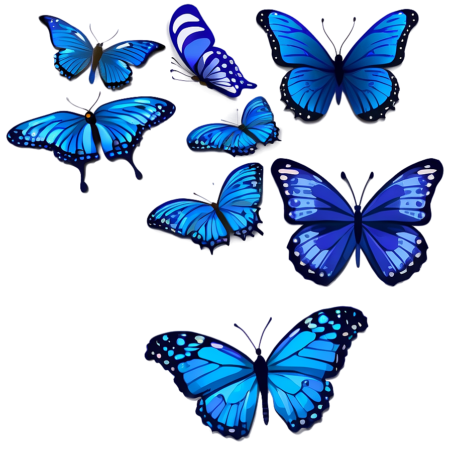 Blue Butterflies Vector Png 75