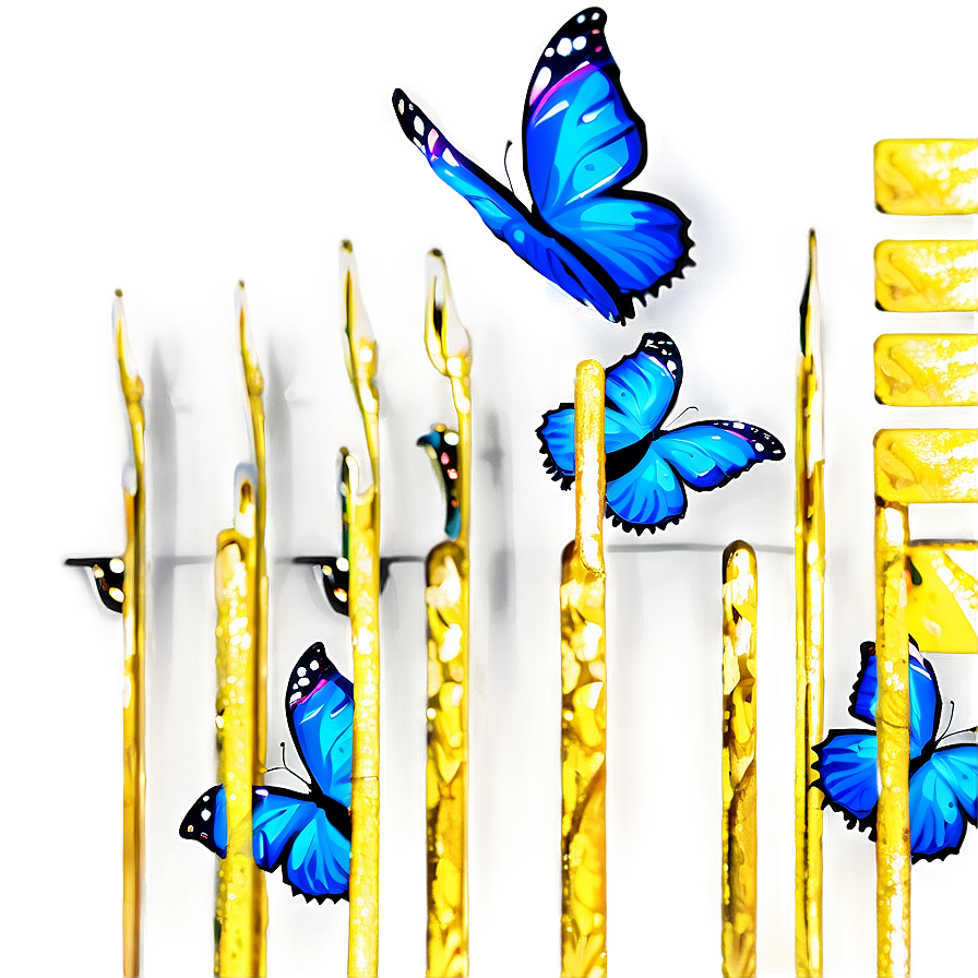 Blue Butterflies With Glitter Png 58