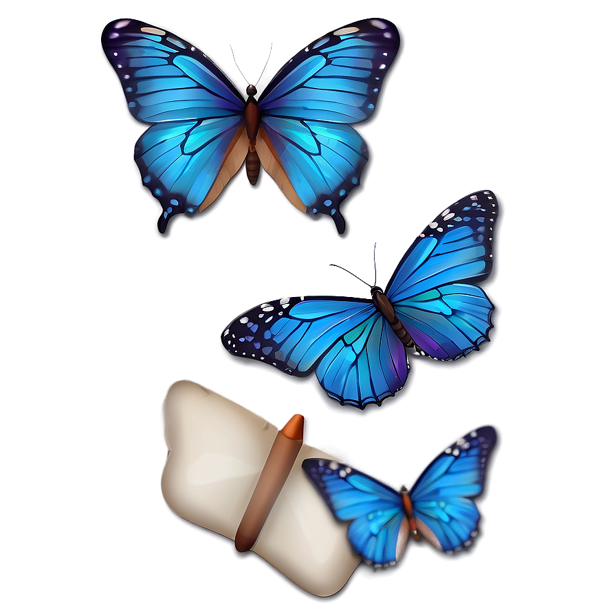 Blue Butterfly Emoji Png Yut91