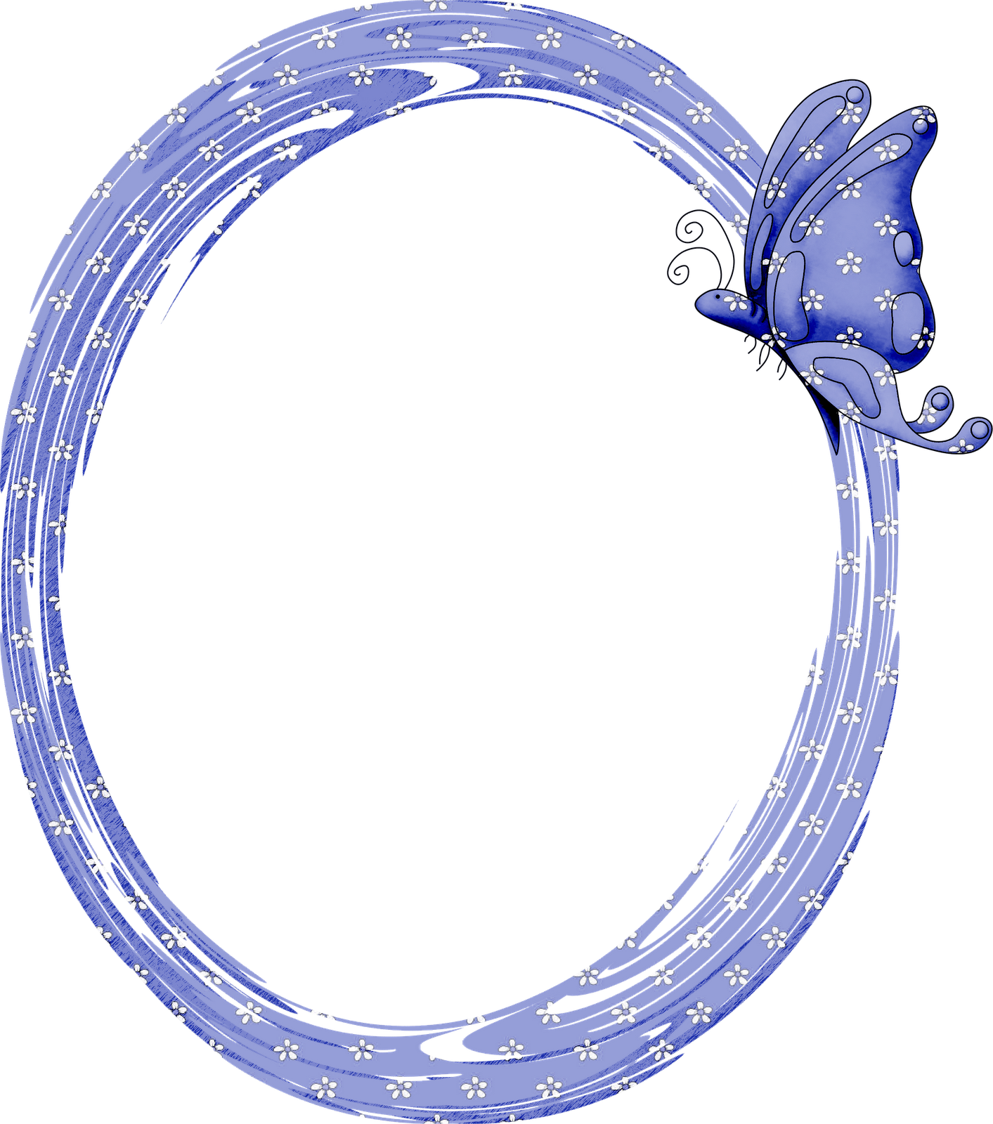 Blue Butterfly Floral Frame