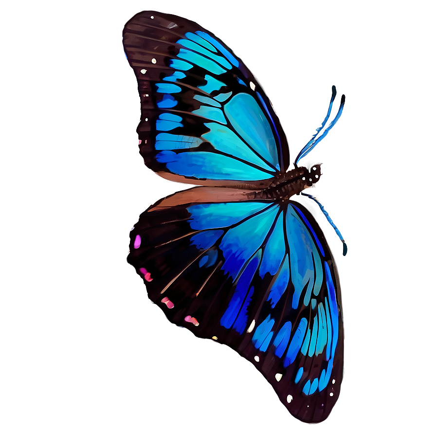 Blue Butterfly On Glass Png 05212024