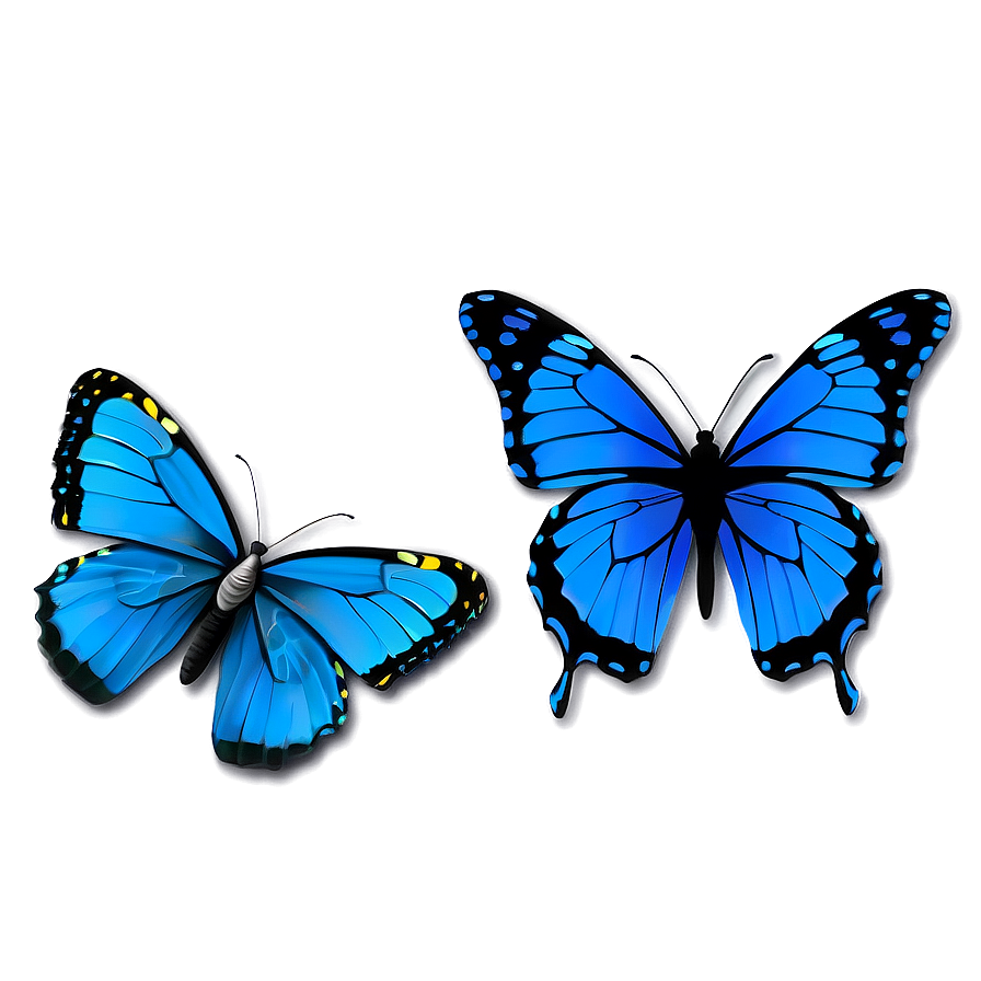 Blue Butterfly Silhouette Png 05212024