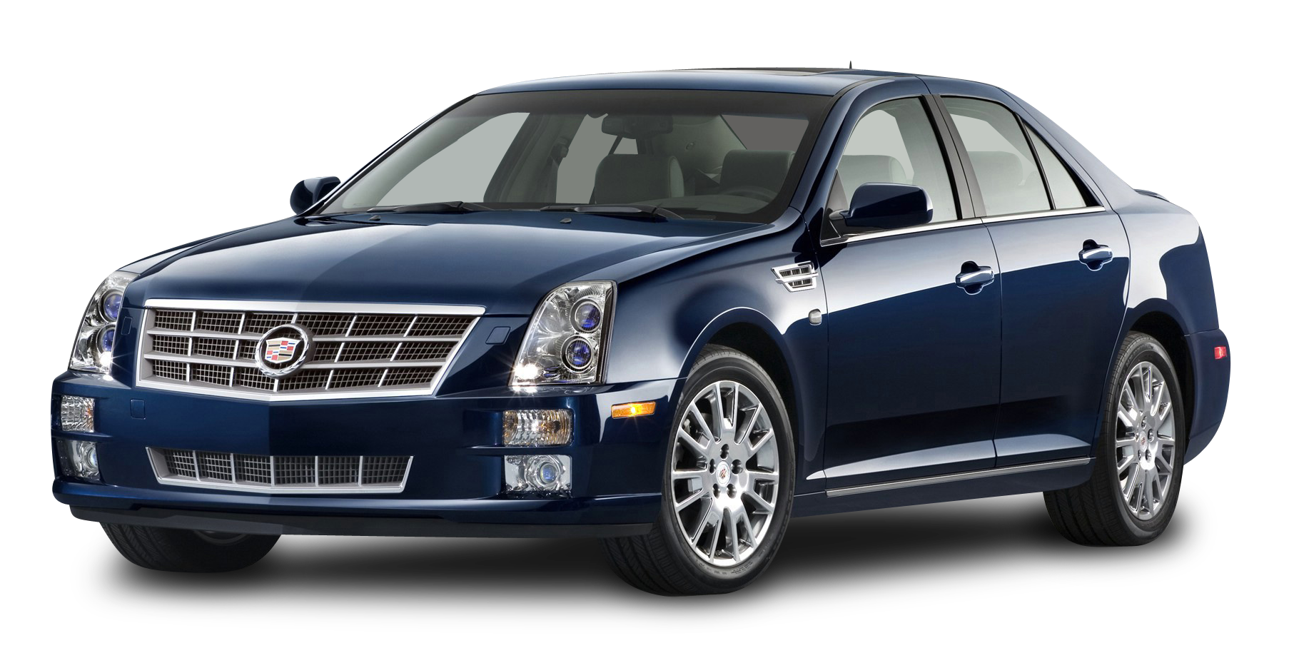 Blue Cadillac S T S Sedan