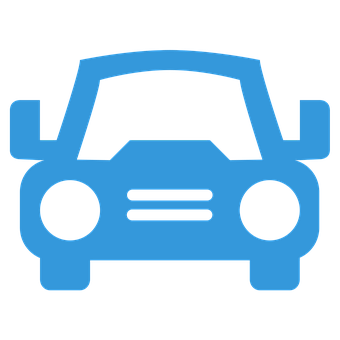 Blue Car Icon Simple Design