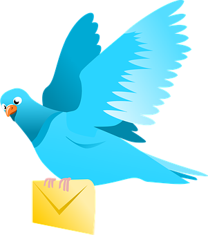 Blue Carrier Pigeonwith Letter