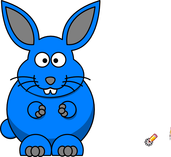 Blue Cartoon Bunny