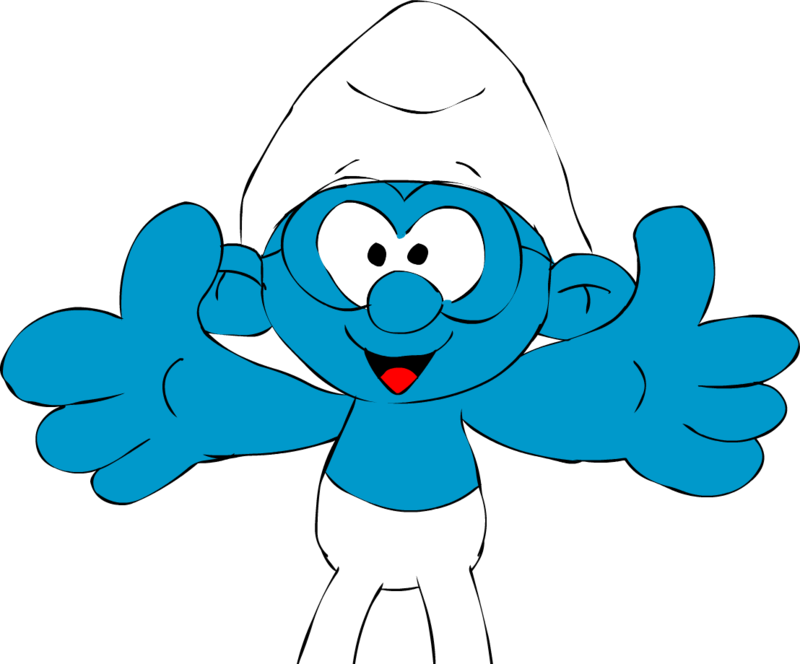 Blue Cartoon Character Outstretched Arms