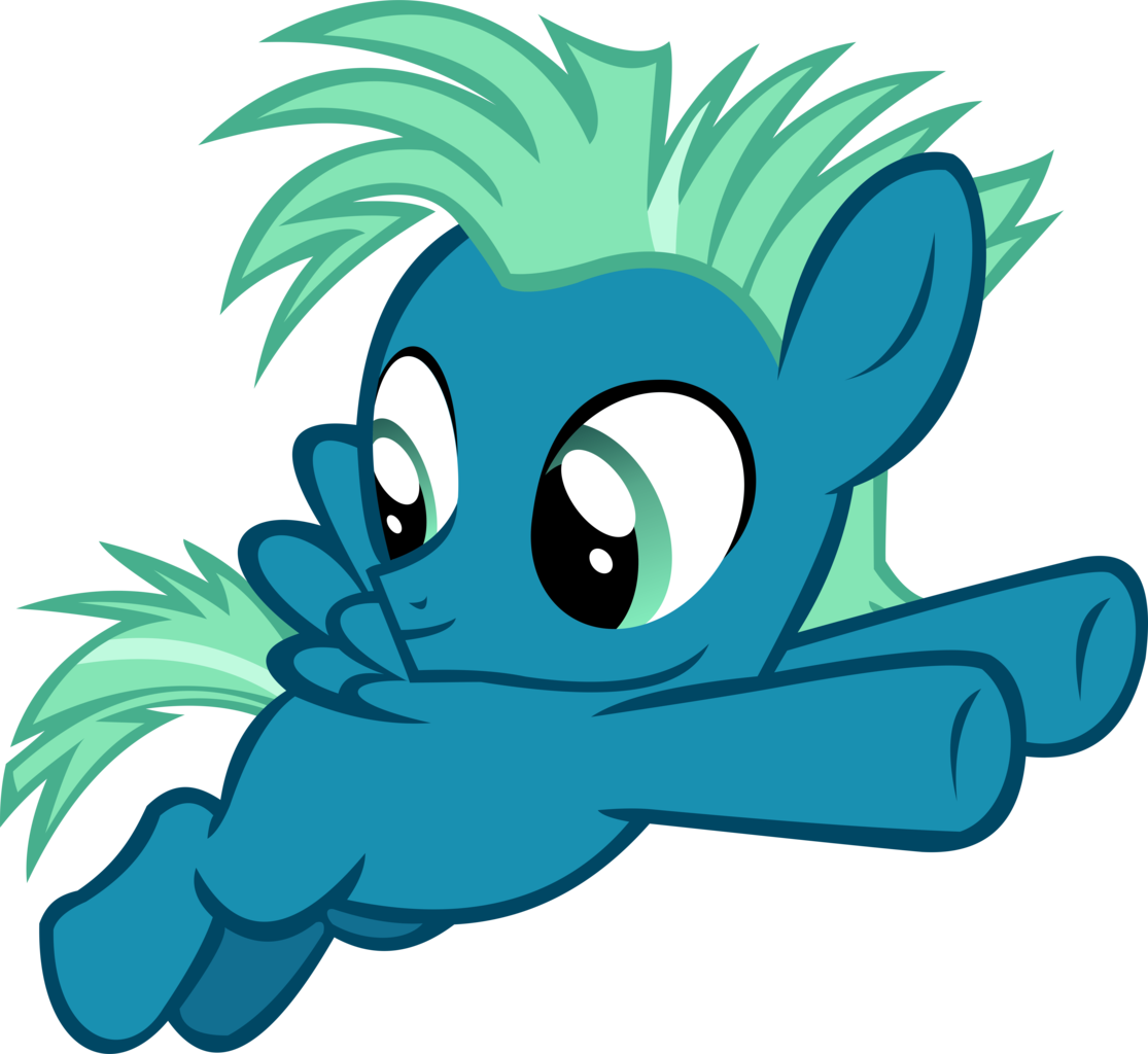 Blue Cartoon Pony Flying