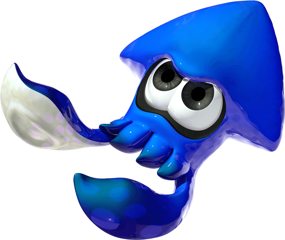 Blue_ Cartoon_ Squid_ Character