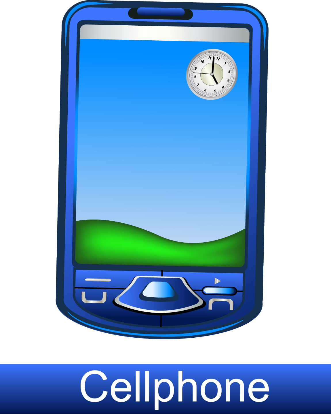 Blue Cellphone Vector Illustration