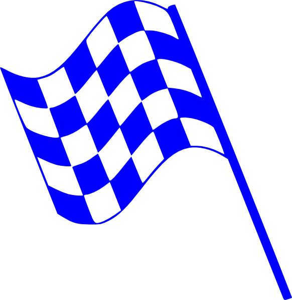 Blue Checkered Flag Graphic