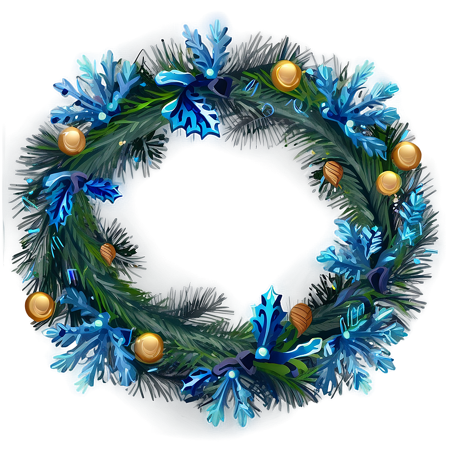 Blue Christmas Wreath Png 88