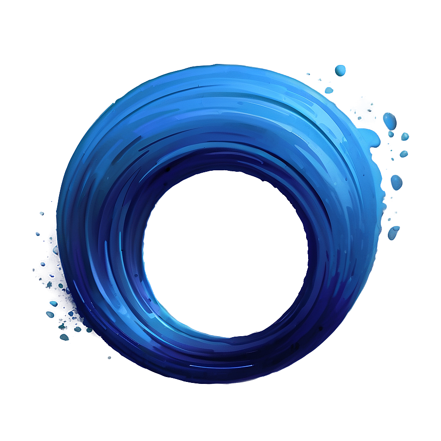 Blue Circle Brush Stroke Png Das37