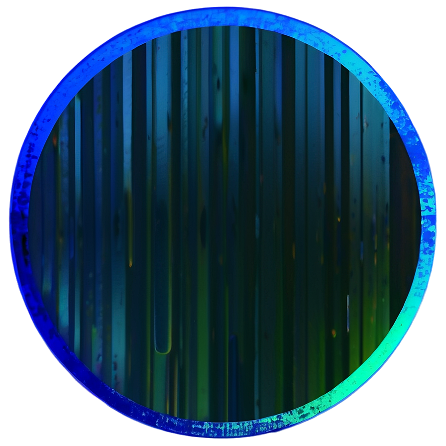 Blue Circle With Glitch Effect Png 05252024