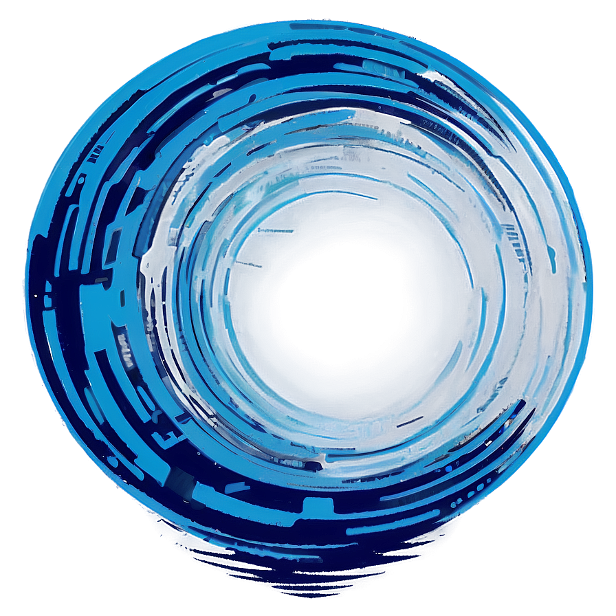 Blue Circle With Glitch Effect Png 37