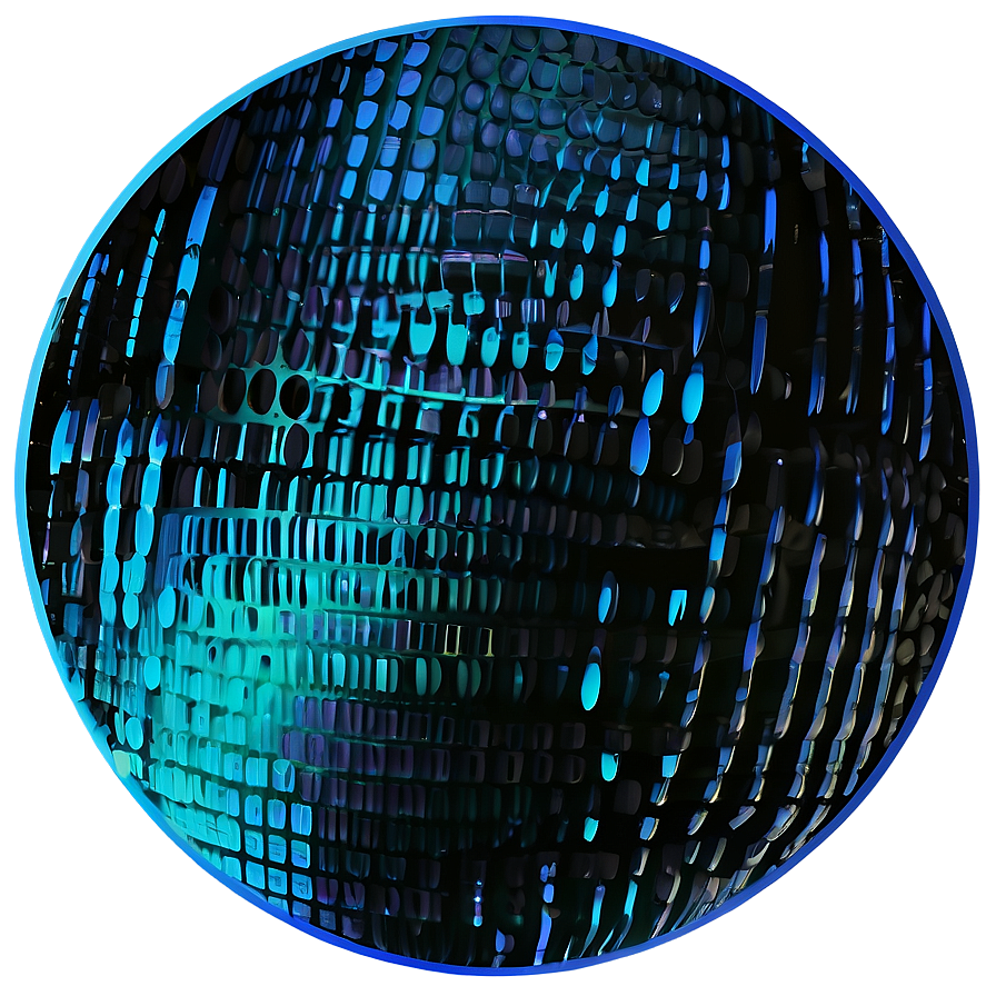 Blue Circle With Glitch Effect Png 56