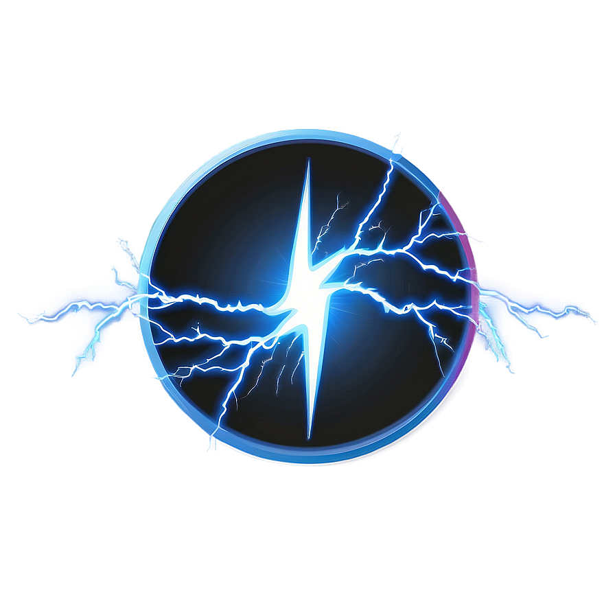 Blue Circle With Lightning Png 65