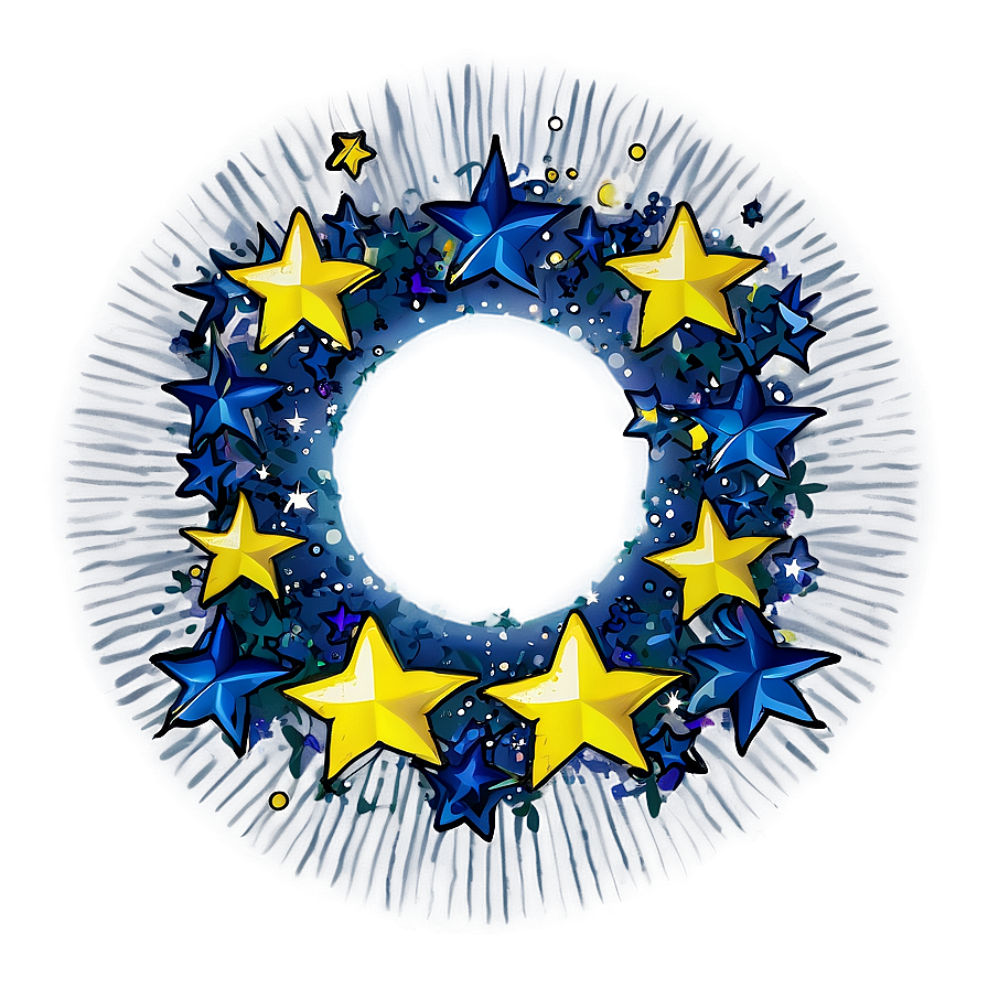 Blue Circle With Stars Png Yhq