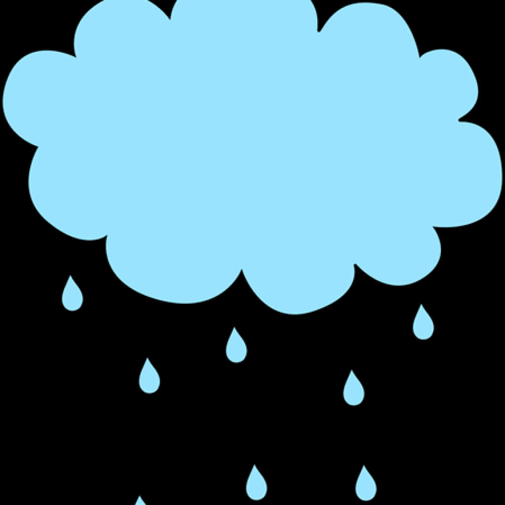 Blue Cloud Raindrops Graphic