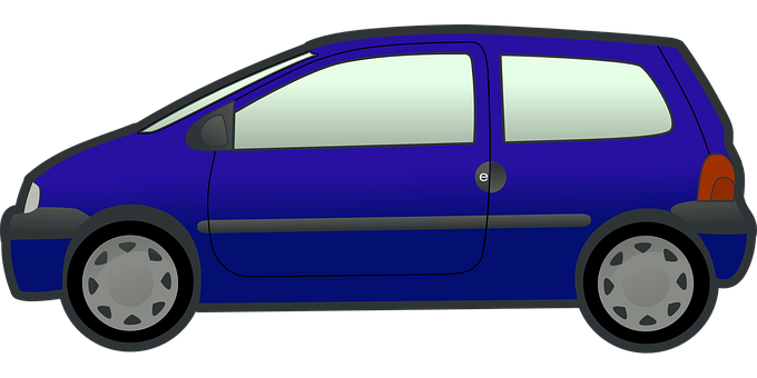 Blue Compact Car Illustration