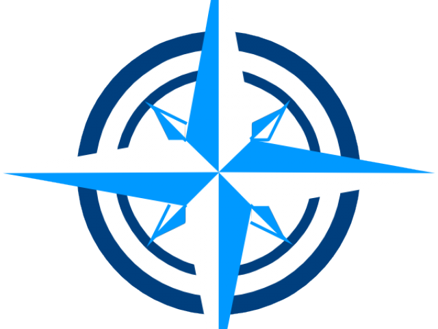 Blue Compass Navigation Icon