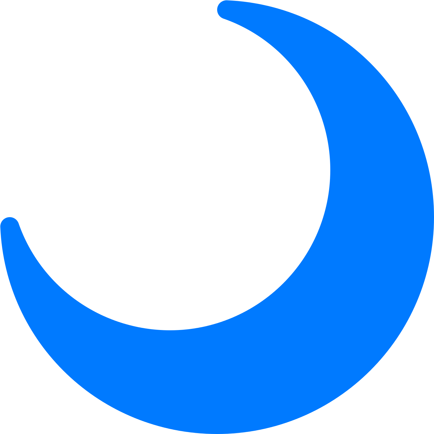 Blue Crescent Moon Graphic