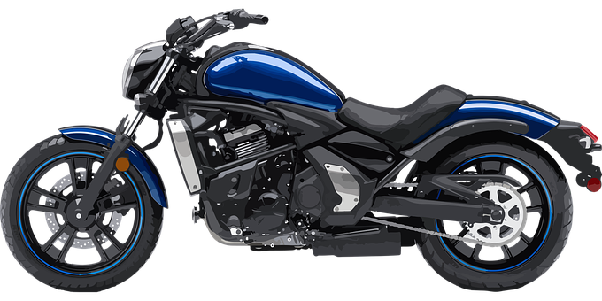 Blue Cruiser Motorcycle Profile