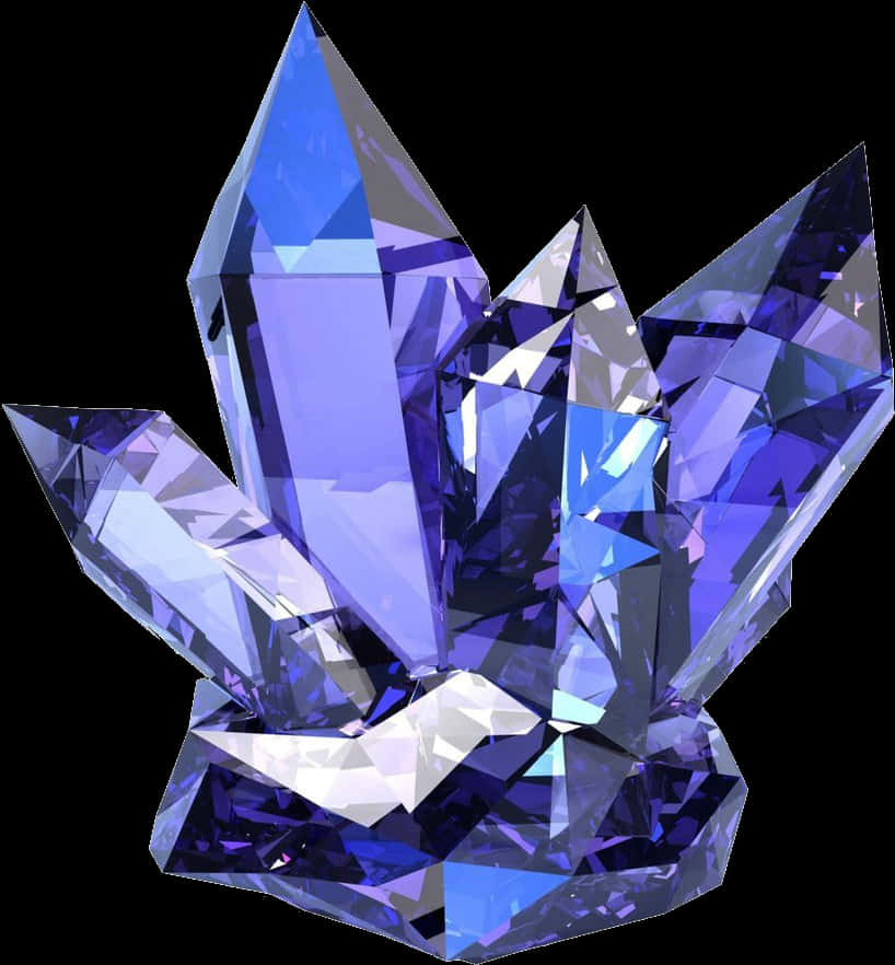 Blue Crystal Cluster Graphic