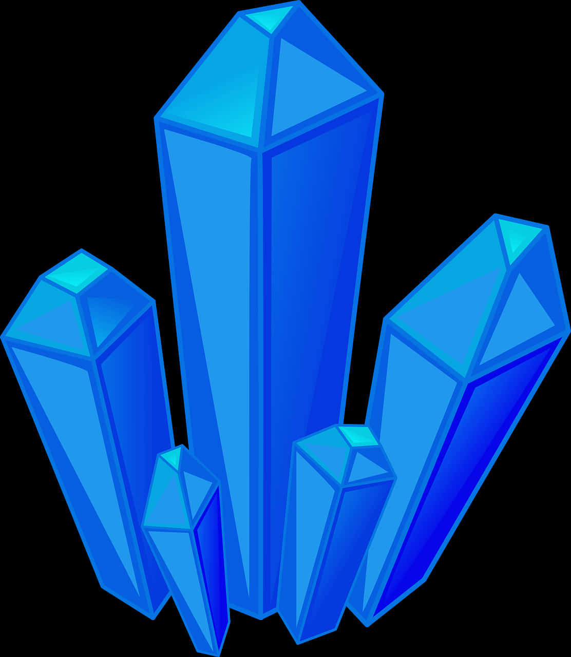 Blue Crystal Cluster Illustration