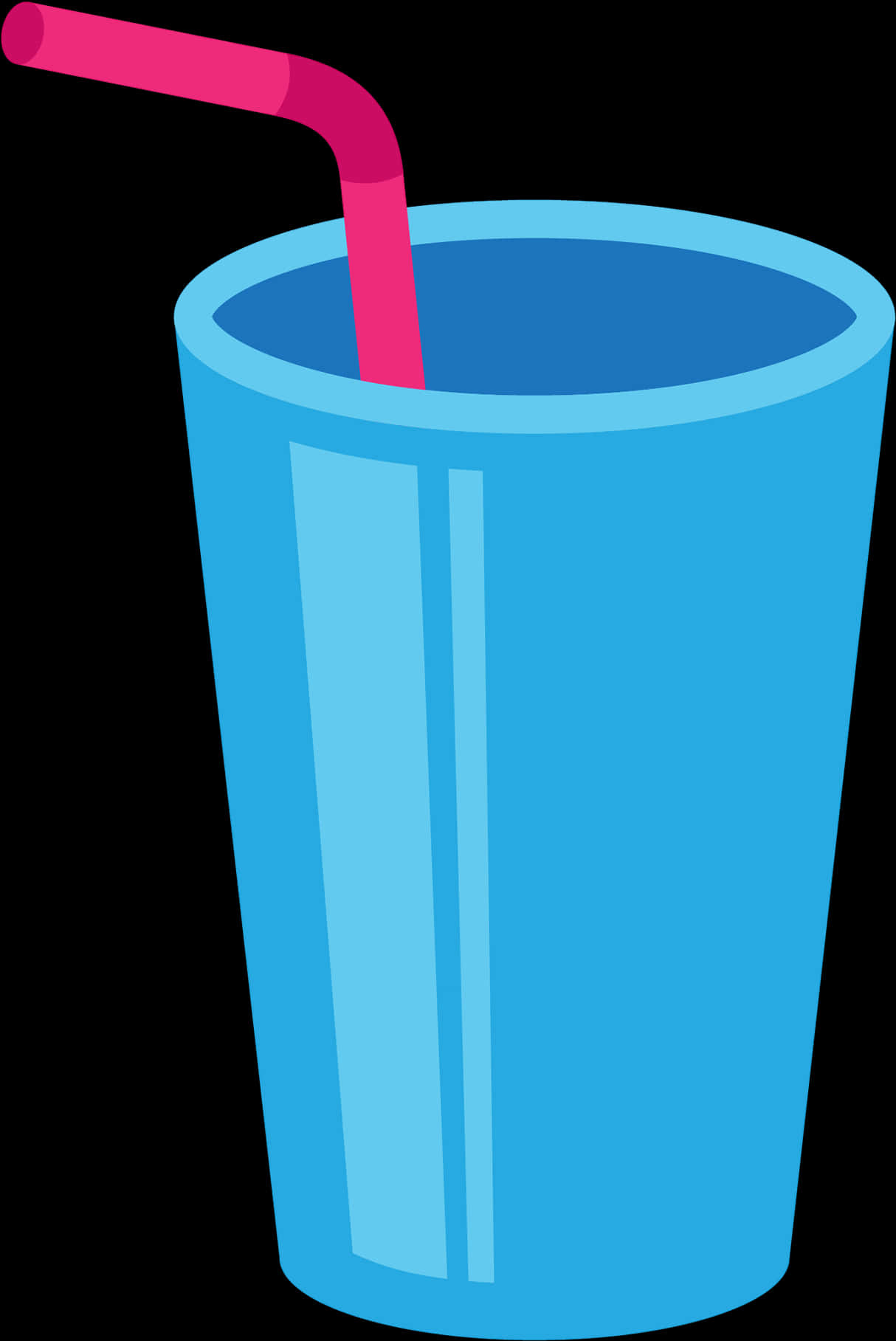 Blue Cup With Pink Straw Emoji