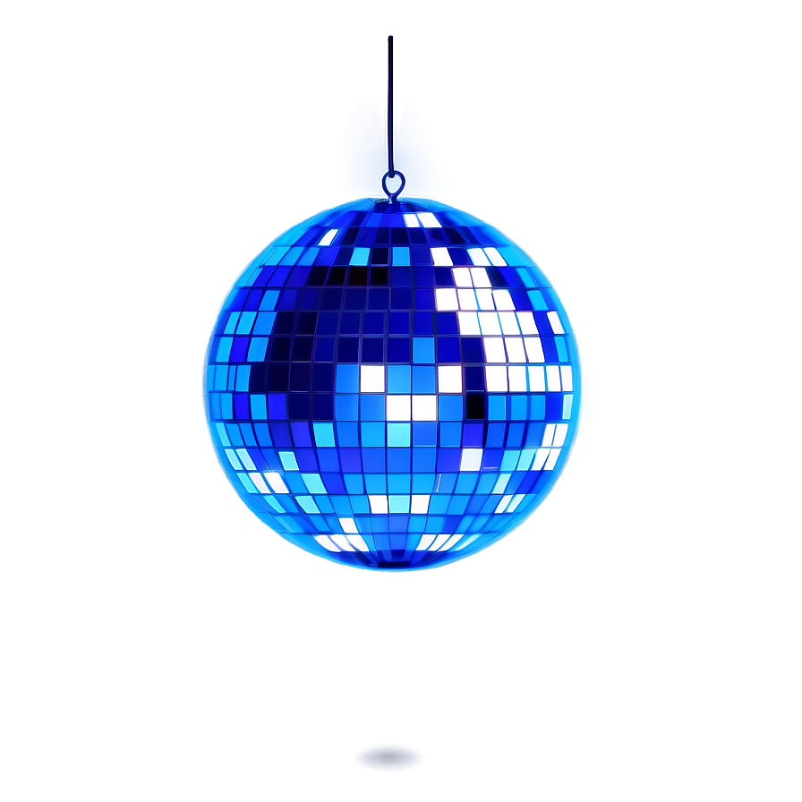 Blue Disco Ball Suspended Against Gray Background