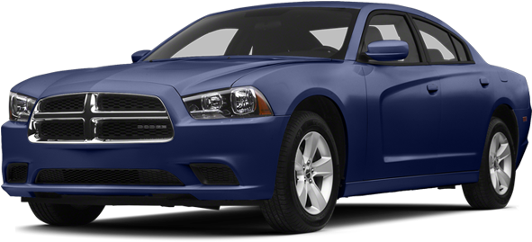 Blue Dodge Charger Side View