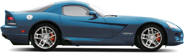 Blue Dodge Viper Side View