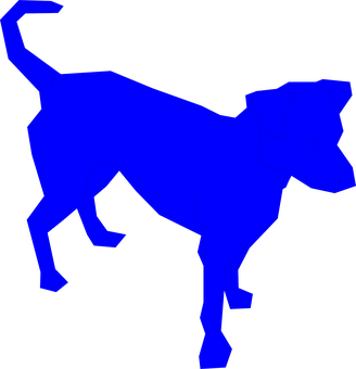 Blue Dog Silhouette Graphic