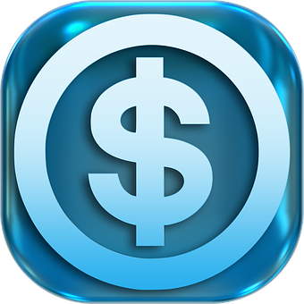 Blue Dollar Sign Icon